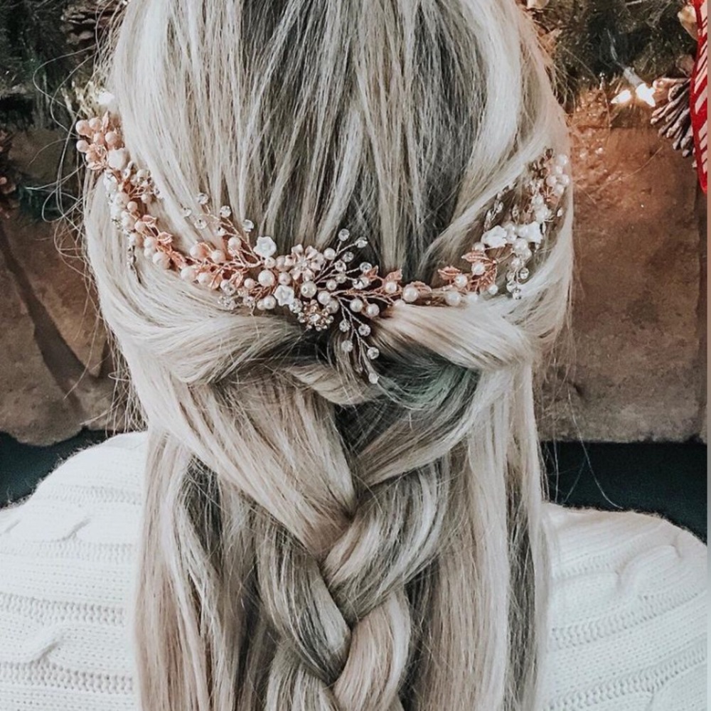 Rose Gold Bride Hair Vine